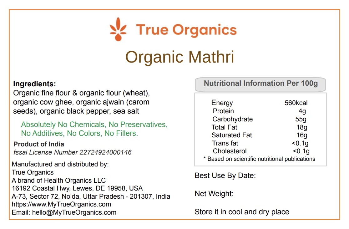 Organic Mathri (Matthi) 200grams