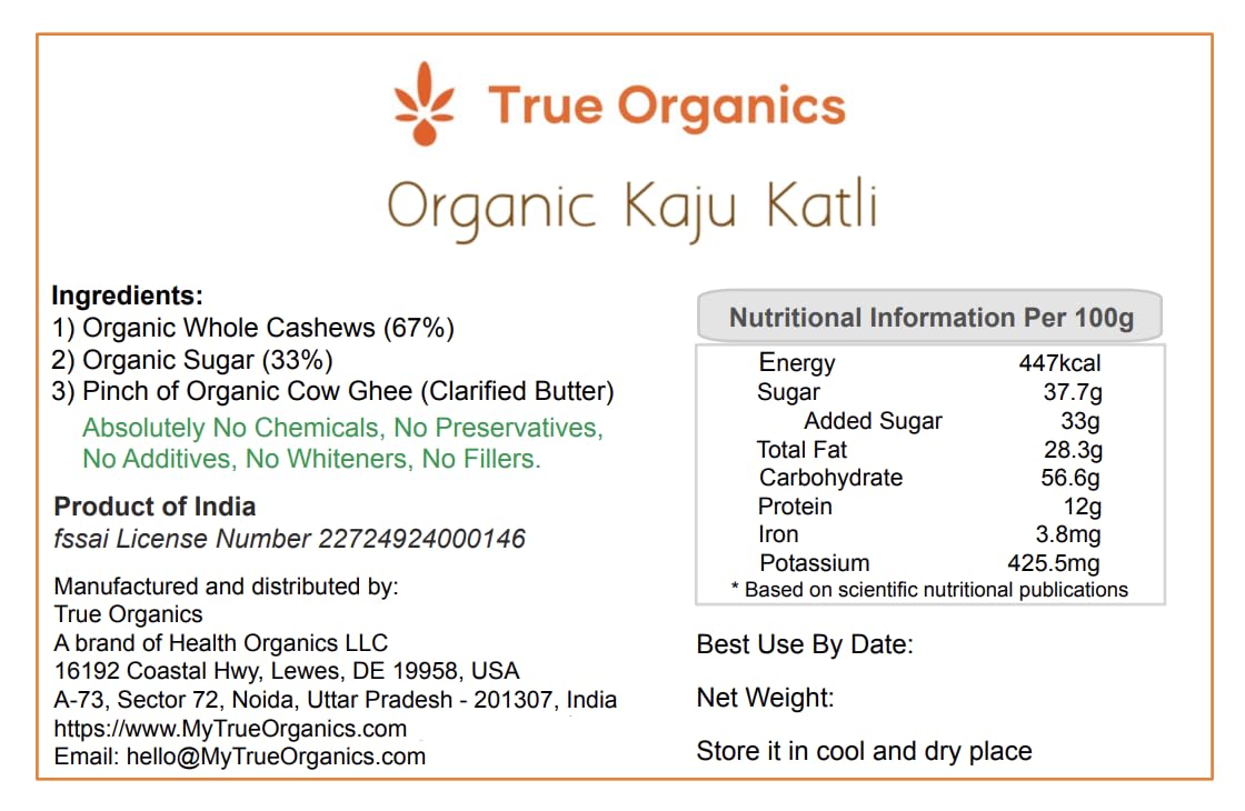 Organic Kaju Katli 13oz