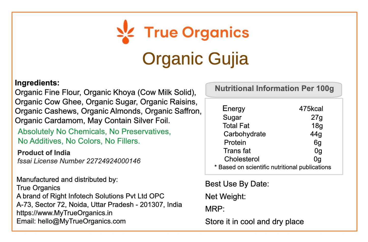 Organic Gujia 225gram