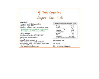 Organic Kaju Katli 450grams