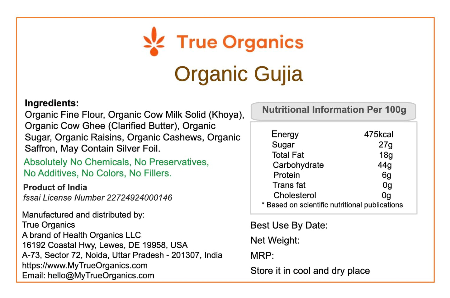 Organic Gujia · 7oz